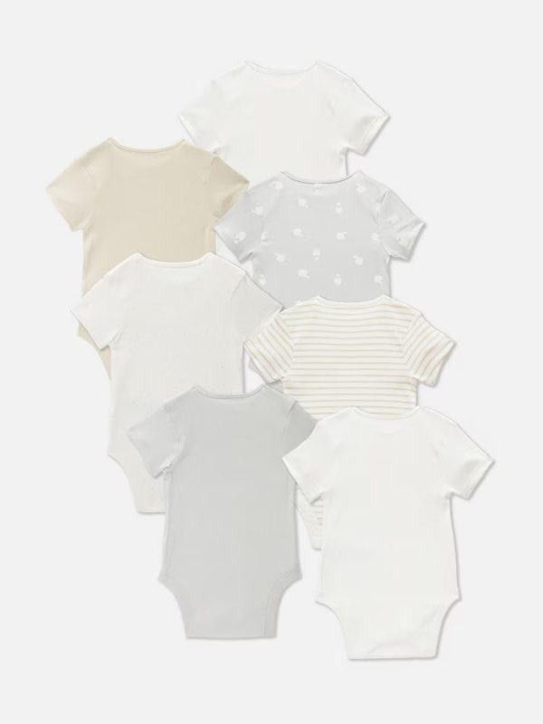 Lot de 7 bodys mixtes à manches courtes