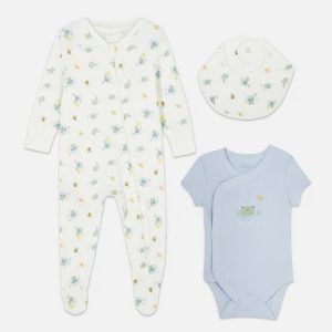 Ensemble nouveau-né 3 pièces à motif grenouille