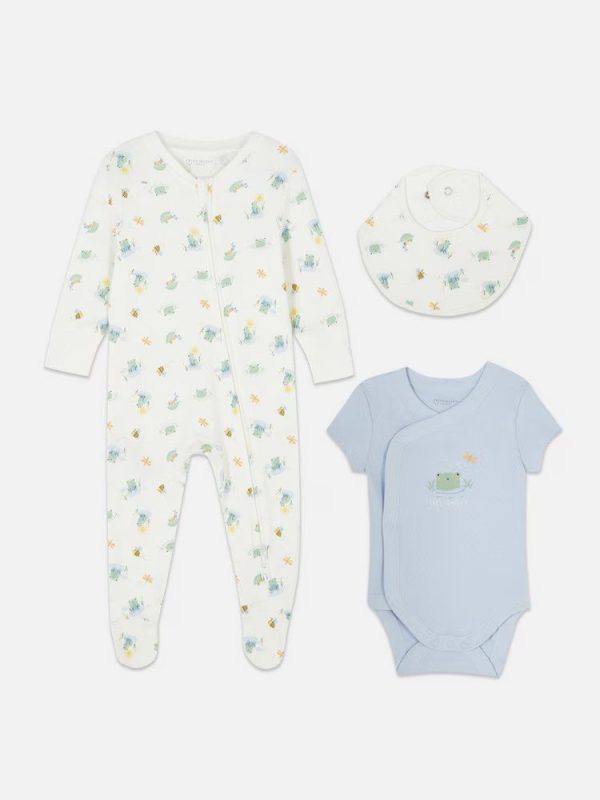 Ensemble nouveau-né 3 pièces à motif grenouille